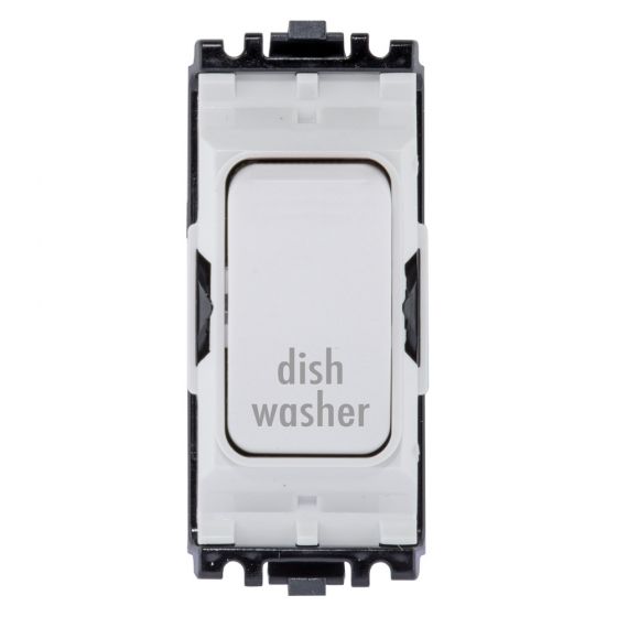 Image of MK Grid K4896DWWHI Grid Switch 20A 1W DP Engraved Dishwasher
