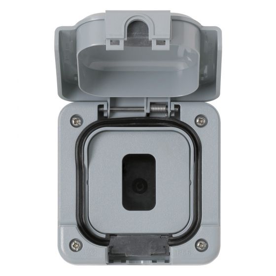 Image of MK Masterseal K56414GRY Grid Front Plate 2 Gang Weatherproof IP56 Grey