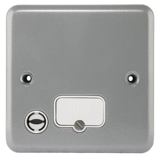 Image of MK Metalclad K989ALM Unswitched Fused Spur 13A Front Flex Outlet Grey