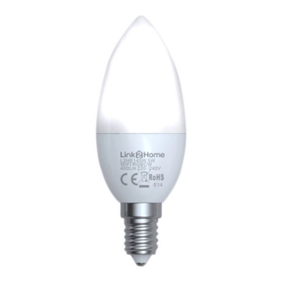 Image of Link2Home L2HE145W Indoor Wifi LED Lamp White and RGB Dimmable 9W E14