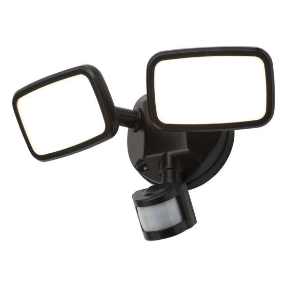 Image of Lynn Outdoor Twin LED Floodlight with PIR 1500lm 20W 4000k Dark Grey