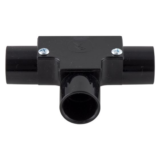 Image of Marshall Tufflex MIT2BK 20mm Inspection Tee Black Plastic Conduit PVC