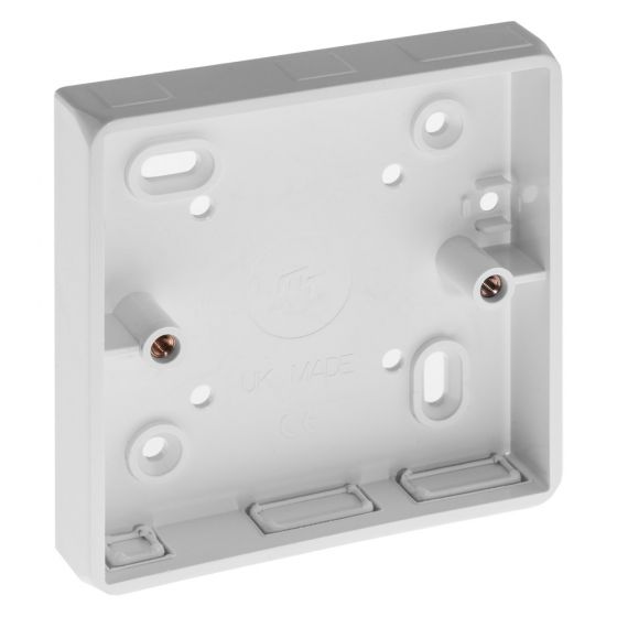 Image of Marshall Tufflex PVC Pattress 1 Gang 19mm Round Corner MMT1/2 Knockout