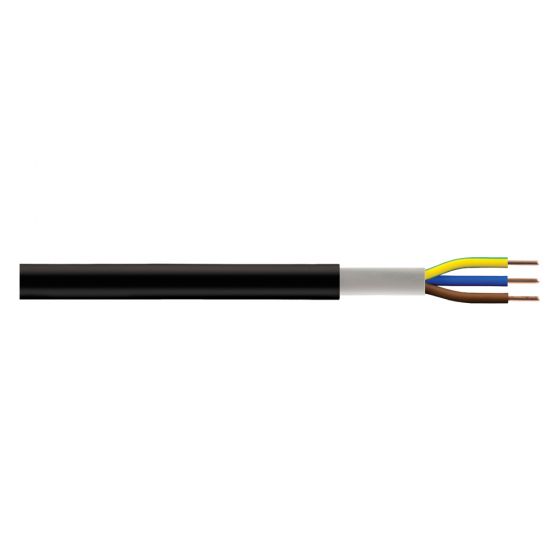 Image of 2.5mm 32A NYYJ 3 Core Unarmoured Power Control Cable 1M Cut Length
