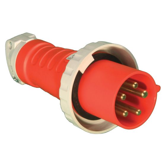 Image of Lewden 63A 400V Red Industrial Plug 5 Pin Watertight IP67