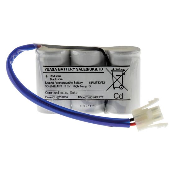 Image of Emergency Lighting Battery 3 Cell Plate 3.6V 4aH Lead and Connector