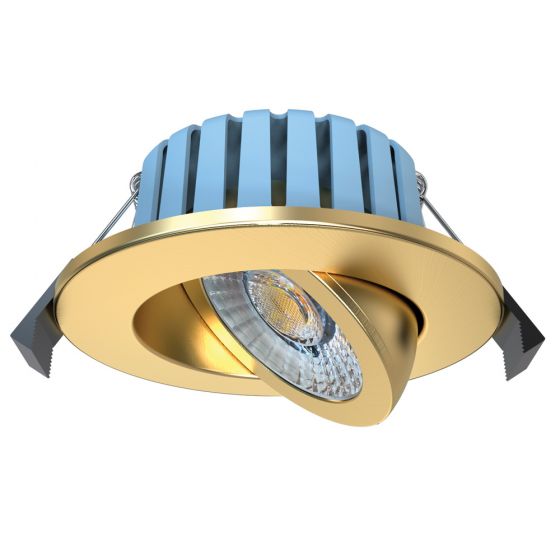 Image of Spa Eden Tilt Fire Rated Downlight CCT COB LED Satin Brass
