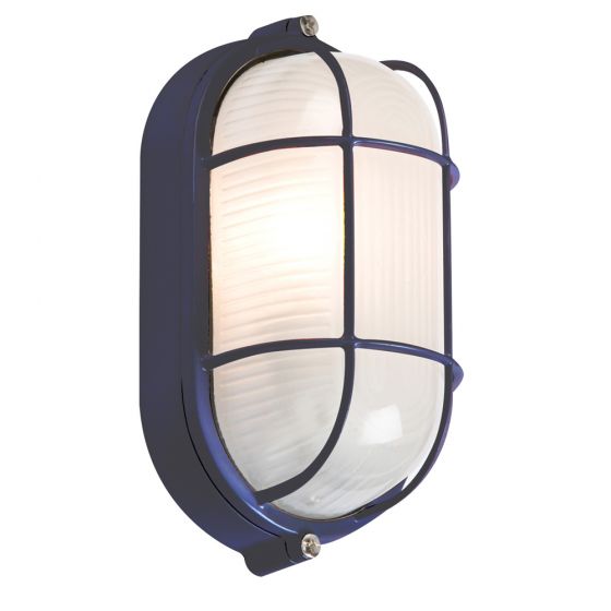 Image of Knightsbridge Oval Bulkhead Light Black 60W