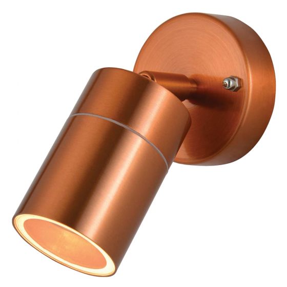 Image of Forum Zinc Leto Outdoor Wall Light GU10 Adjustable Spotlight Copper