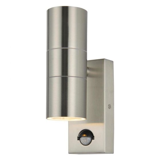 Image of Forum Zinc Leto PIR Outdoor Wall Light GU10 Up and Down Steel