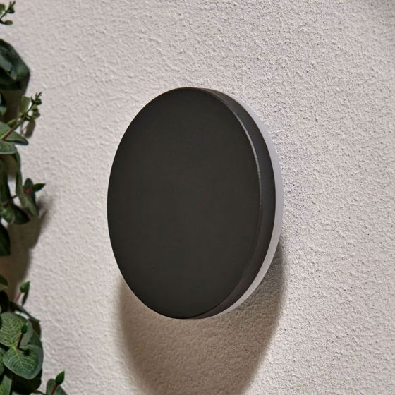 Zink Tetbury LED Round Wall Light Anthracite 9W IP54
