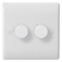 Image of Avenue Contour Push Dimmer Switch 2 Gang 400W 2 Way White