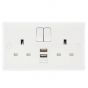 Avenue 13A 2 Gang DP 2 x USB 12W Switched Socket
