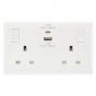 Avenue 13A 2 Gang Socket with Fast Charge 22W USB-A and USB-C