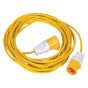 Image of Avenue 110V Site Extension Lead 14M Yellow with 16A Plug and Coupler