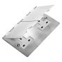Image of Avenue Floor Socket 2 Gang 13A Satin Steel White Insert