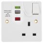Image of Avenue Switched RCD Socket 1 Gang 13A DP Latching White Front