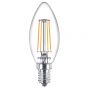 Image of Philips Classic Filament 4.3W LED Candle Bulb SES Warm White 2700K