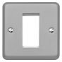 Image of MK Metalclad K181ALM Euro Front Plate 1 Module Single Plate Grey