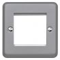 Image of MK Metalclad K182ALM Euro Front Plate 2 Module Single Plate Grey