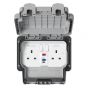Image of MK Mastersea K56231GRY Switched RCD Socket 2 Gang 13A SP Active IP66