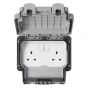 Image of MK Masterseal K56482GRY Switched Socket 2 Gang 13A Double Pole Grey
