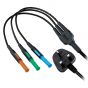 Image of Kewtech KAMP12UK Mains Test Lead with 3 x 4mm Connectors for KT64 KT65