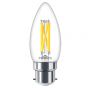 Image of Philips Classic Filament 3.4W LED Candle Bulb Dimmable BC Warm White 2000K-2700K