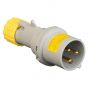 Image of Lewden 16A 110V Yellow Industrial Plug 3 Pin Weatherproof IP44