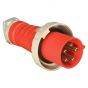 Image of Lewden 63A 400V Red Industrial Plug 5 Pin Watertight IP67