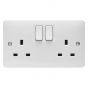 Image of Hager Sollysta WMSS82 Switched Socket 2 Gang 13A Double Pole White